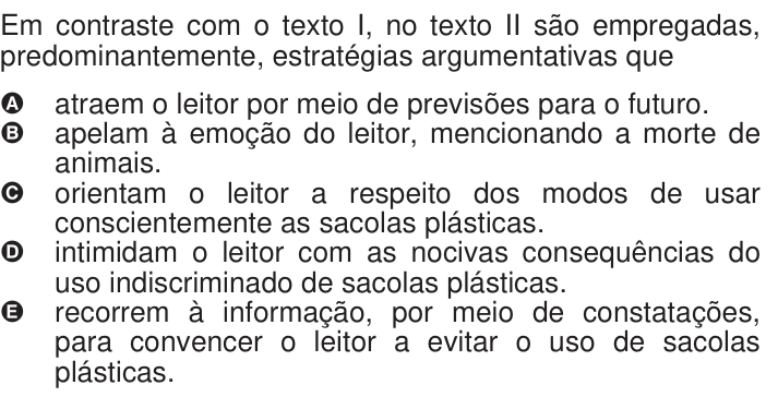 Questão 107 no caderno Azul do ENEM 2009
