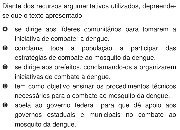 Questão 127 no caderno Azul do ENEM 2009