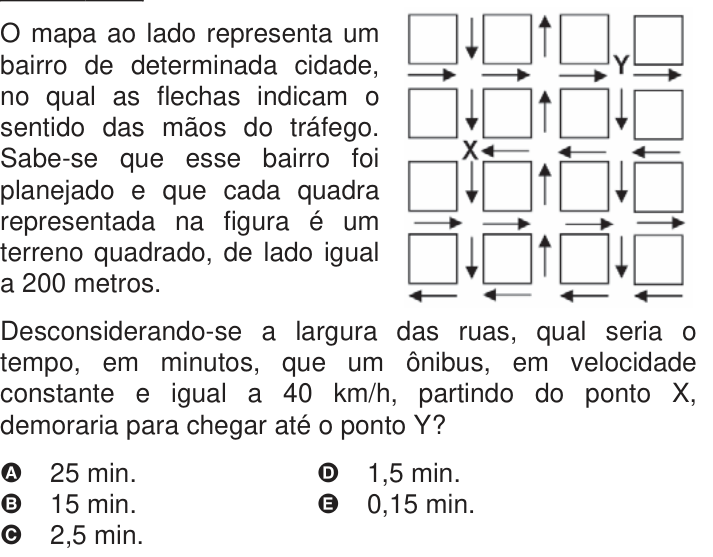 Questão 137 no caderno Azul do ENEM 2009