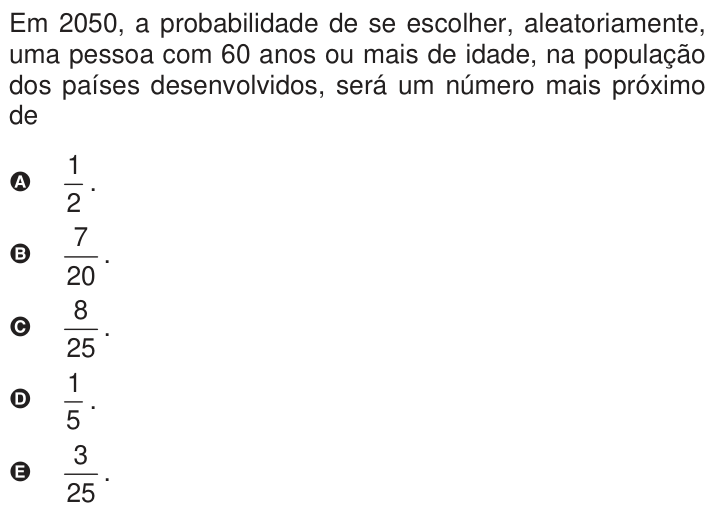 Questão 139 no caderno Azul do ENEM 2009