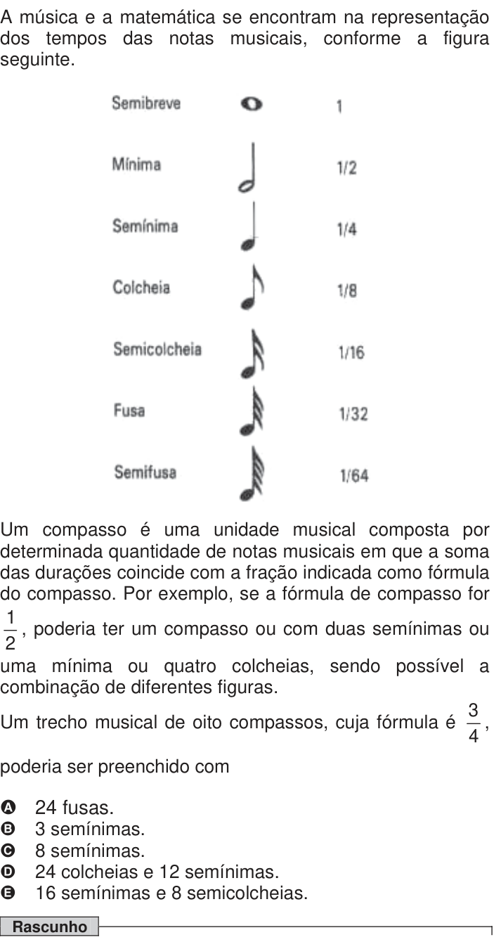 Questão 144 no caderno Azul do ENEM 2009