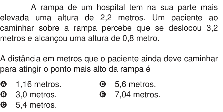 Questão 154 no caderno Azul do ENEM 2009