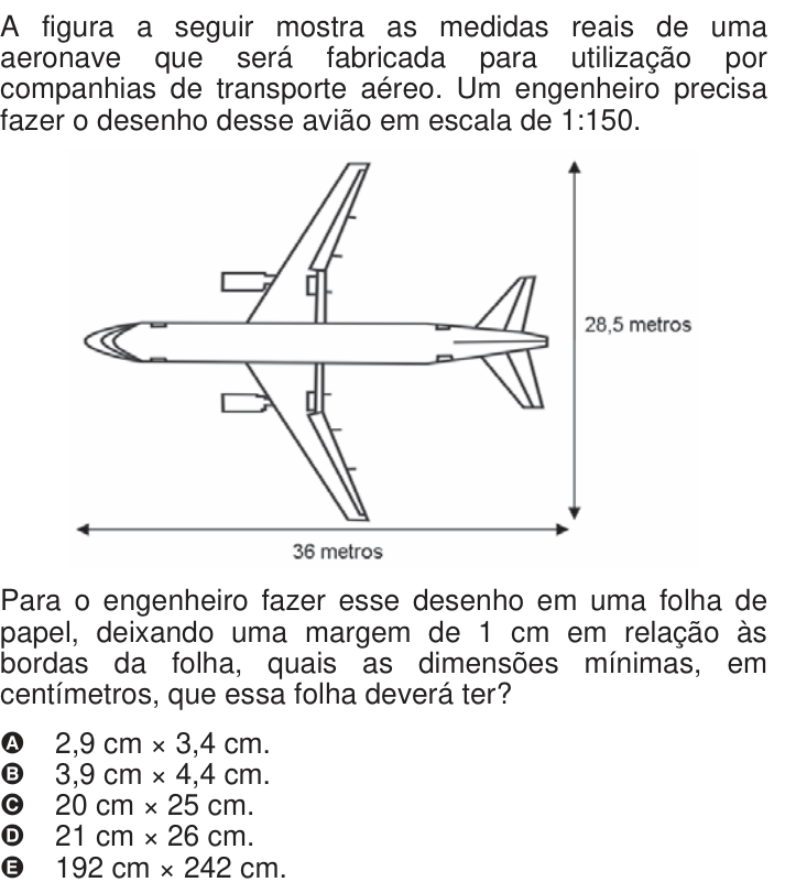 Questão 158 no caderno Azul do ENEM 2009