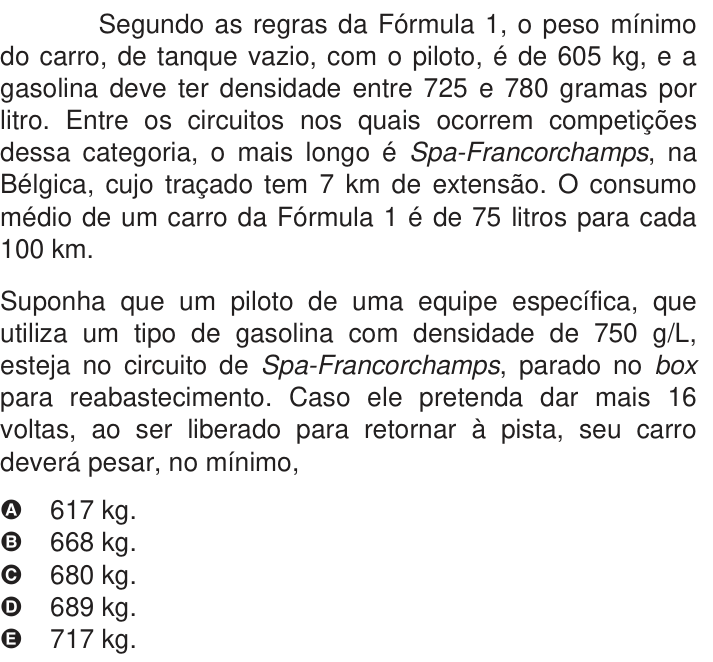 Questão 163 no caderno Azul do ENEM 2009