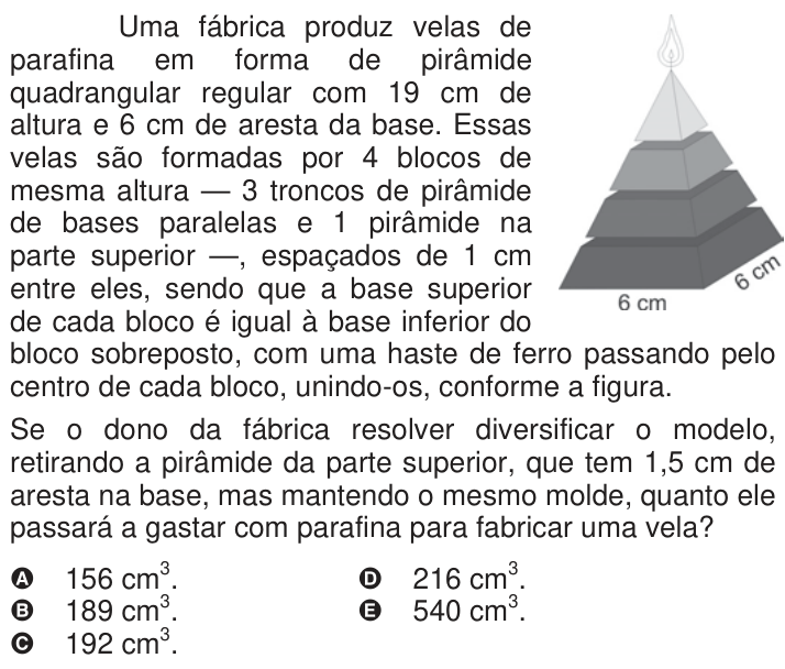 Questão 173 no caderno Azul do ENEM 2009