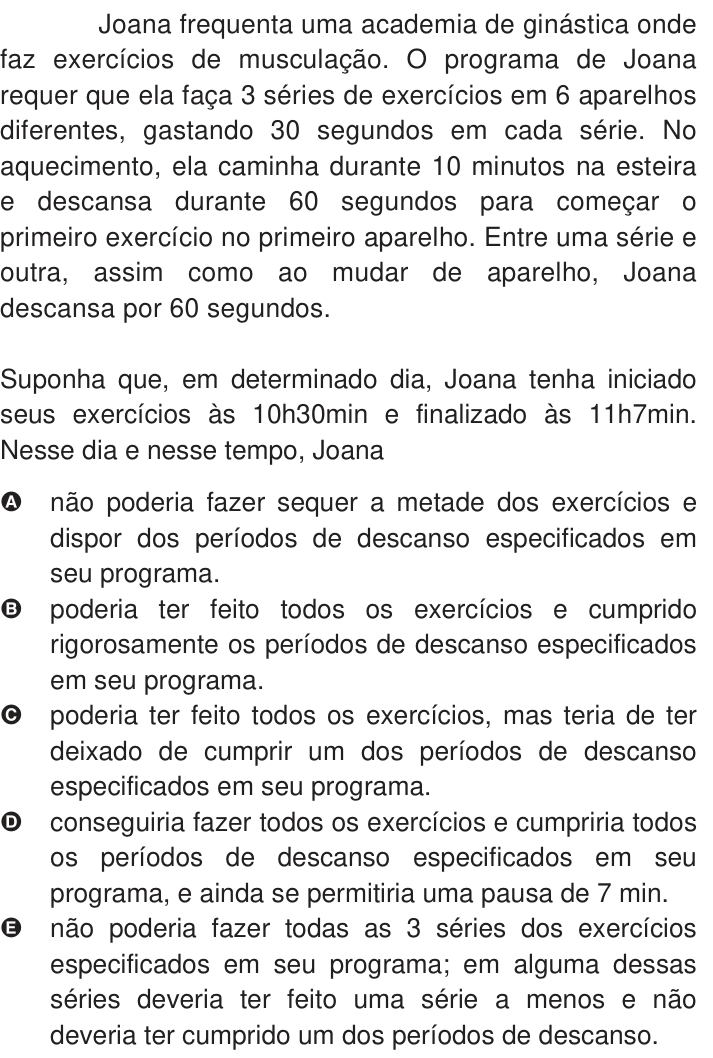 Questão 176 no caderno Azul do ENEM 2009