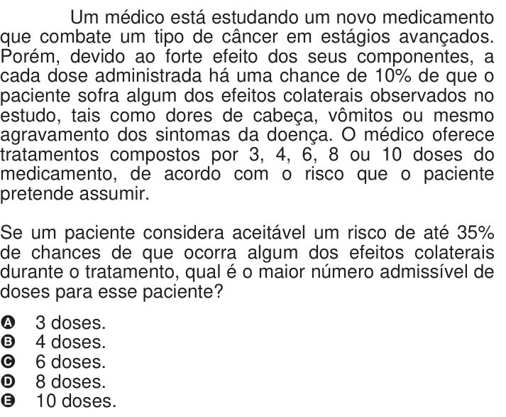 Questão 180 no caderno Azul do ENEM 2009