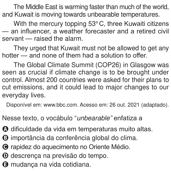 Questão 2 no caderno Azul do ENEM PPL 2024