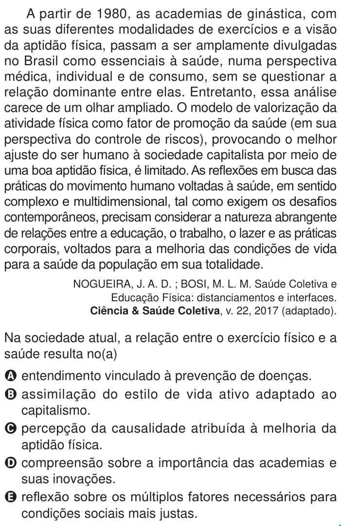 Questão 12 no caderno Azul do ENEM PPL 2024