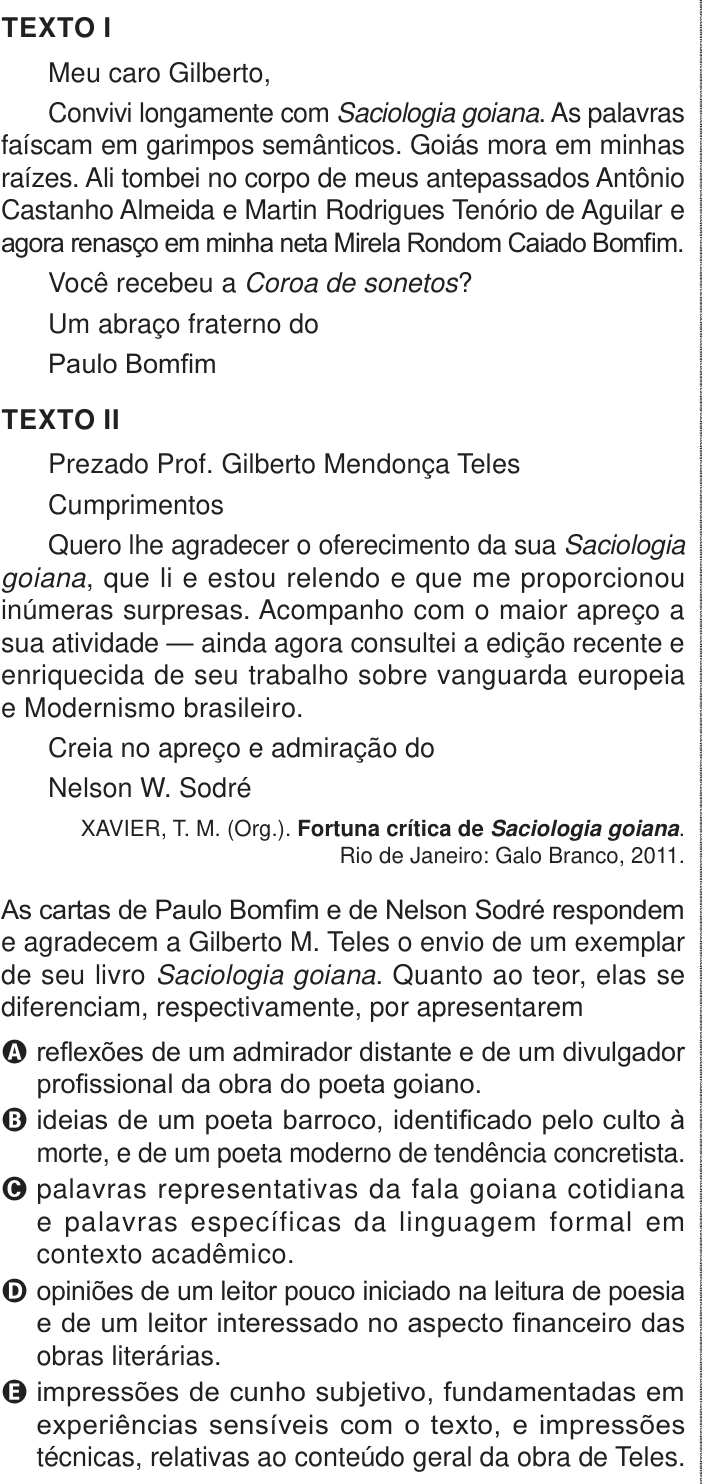 Questão 17 no caderno Azul do ENEM PPL 2024