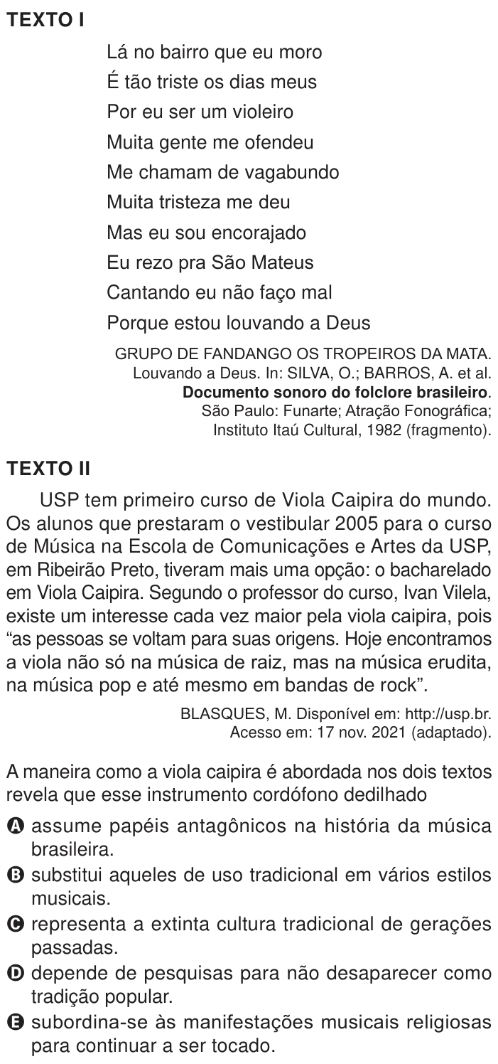 Questão 25 no caderno Azul do ENEM PPL 2024
