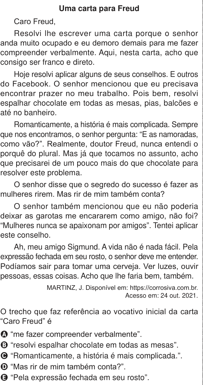 Questão 29 no caderno Azul do ENEM PPL 2024