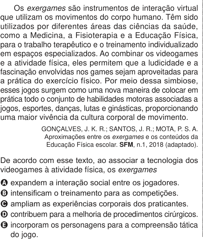 Questão 41 no caderno Azul do ENEM PPL 2024