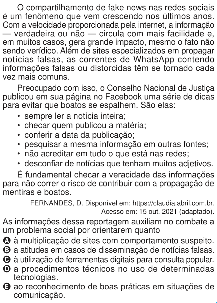 Questão 43 no caderno Azul do ENEM PPL 2024