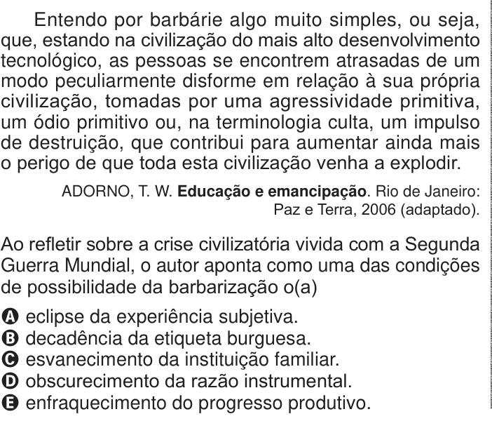 Questão 55 no caderno Azul do ENEM PPL 2024