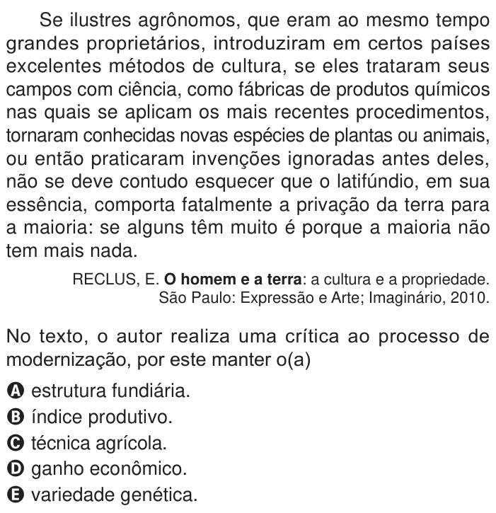 Questão 57 no caderno Azul do ENEM PPL 2024