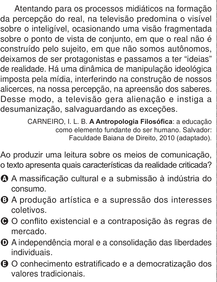 Questão 63 no caderno Azul do ENEM PPL 2024
