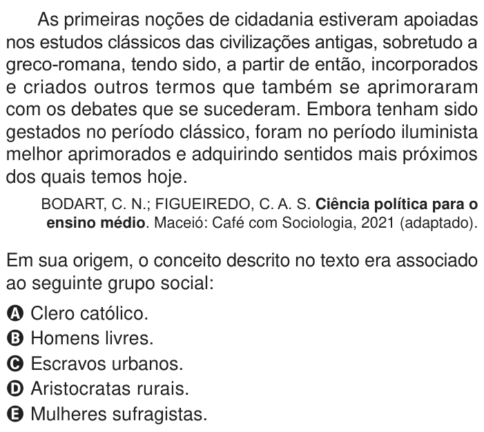Questão 70 no caderno Azul do ENEM PPL 2024