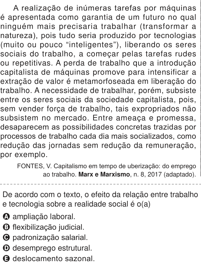 Questão 72 no caderno Azul do ENEM PPL 2024
