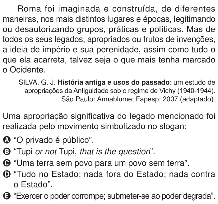 Questão 74 no caderno Azul do ENEM PPL 2024