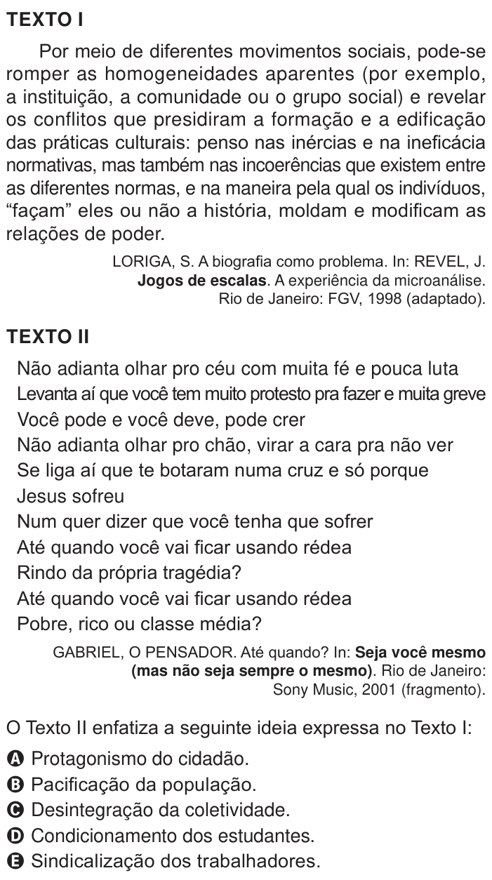 Questão 79 no caderno Azul do ENEM PPL 2024