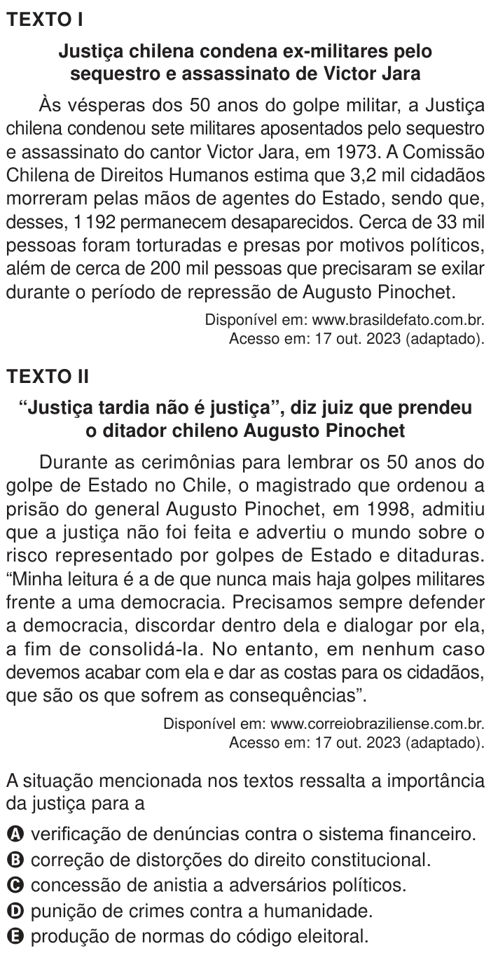 Questão 83 no caderno Azul do ENEM PPL 2024