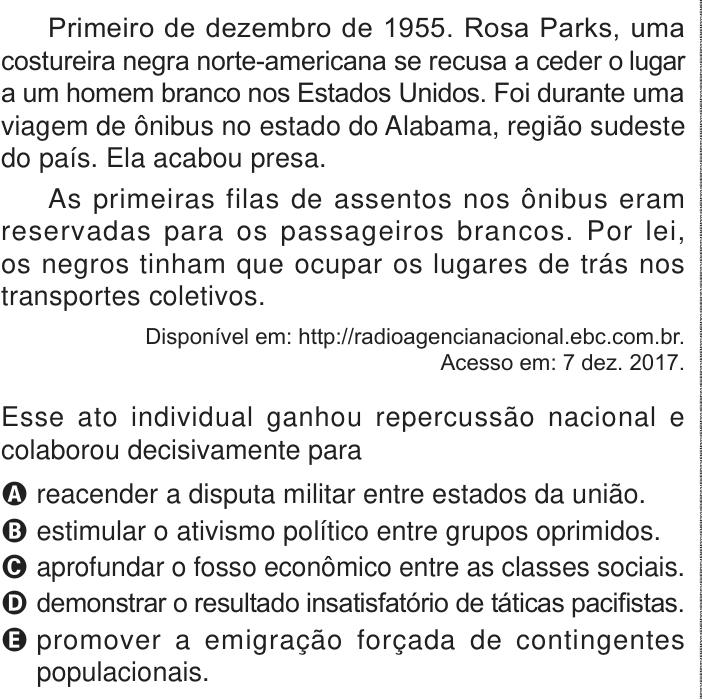 Questão 84 no caderno Azul do ENEM PPL 2024