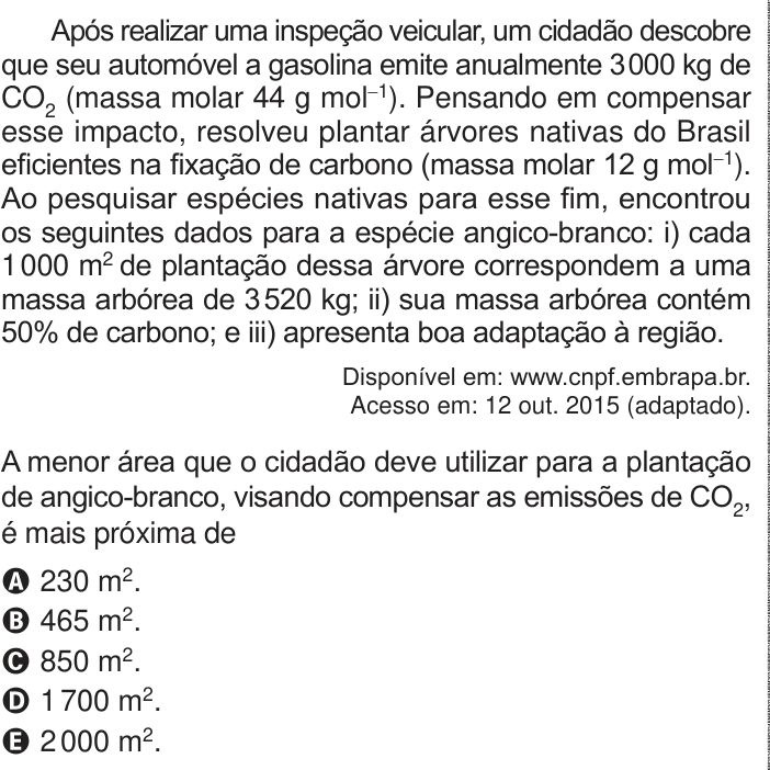 Questão 101 no caderno Azul do ENEM PPL 2024