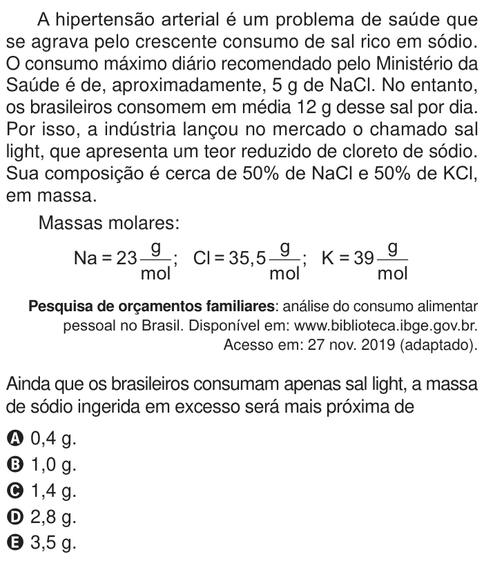 Questão 106 no caderno Azul do ENEM PPL 2024