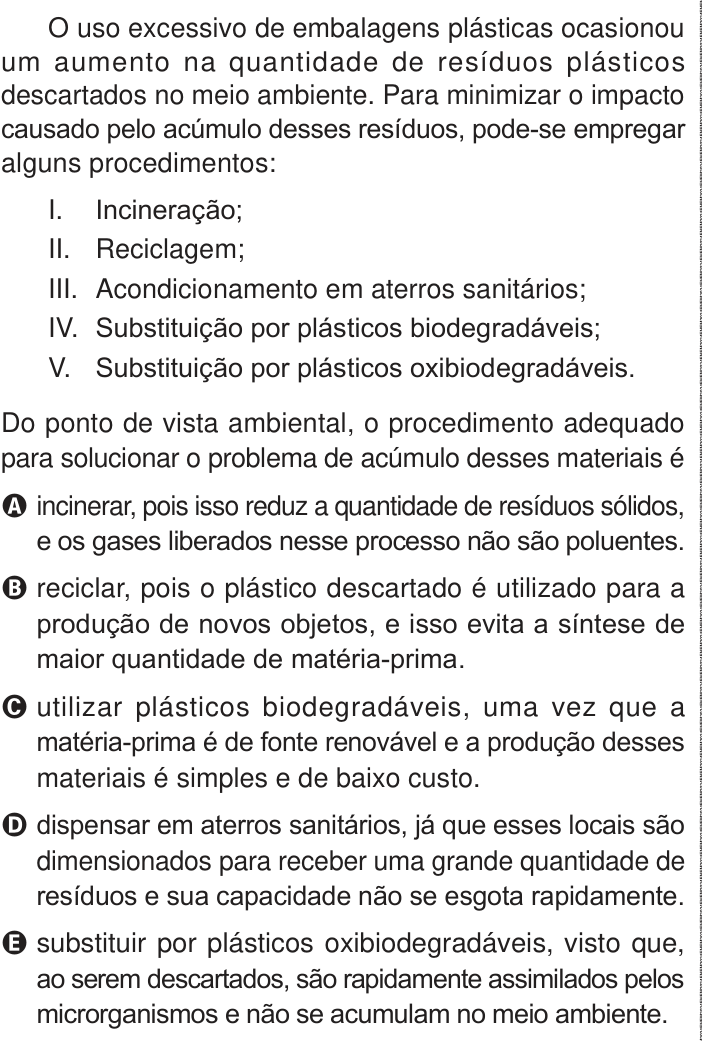Questão 110 no caderno Azul do ENEM PPL 2024