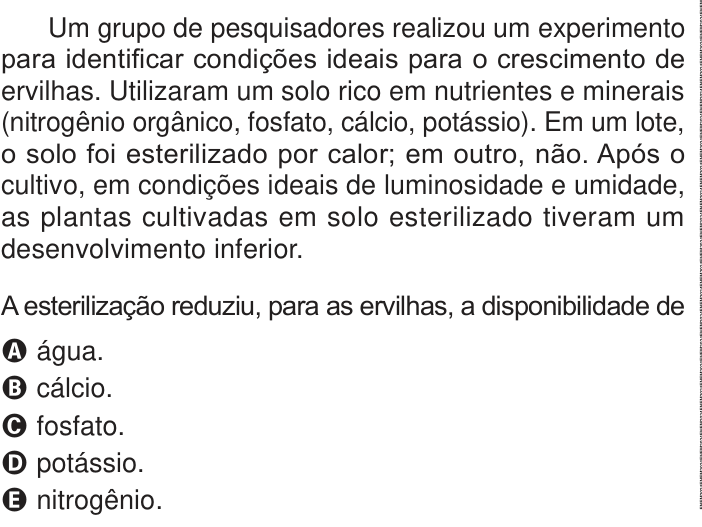 Questão 114 no caderno Azul do ENEM PPL 2024
