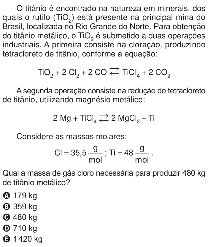 Questão 119 no caderno Azul do ENEM PPL 2024