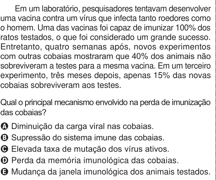 Questão 130 no caderno Azul do ENEM PPL 2024