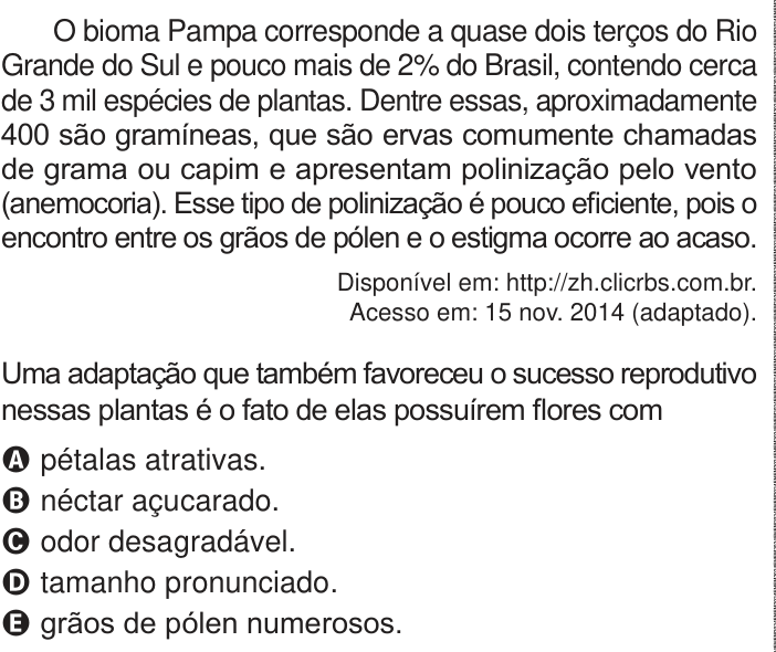 Questão 131 no caderno Azul do ENEM PPL 2024