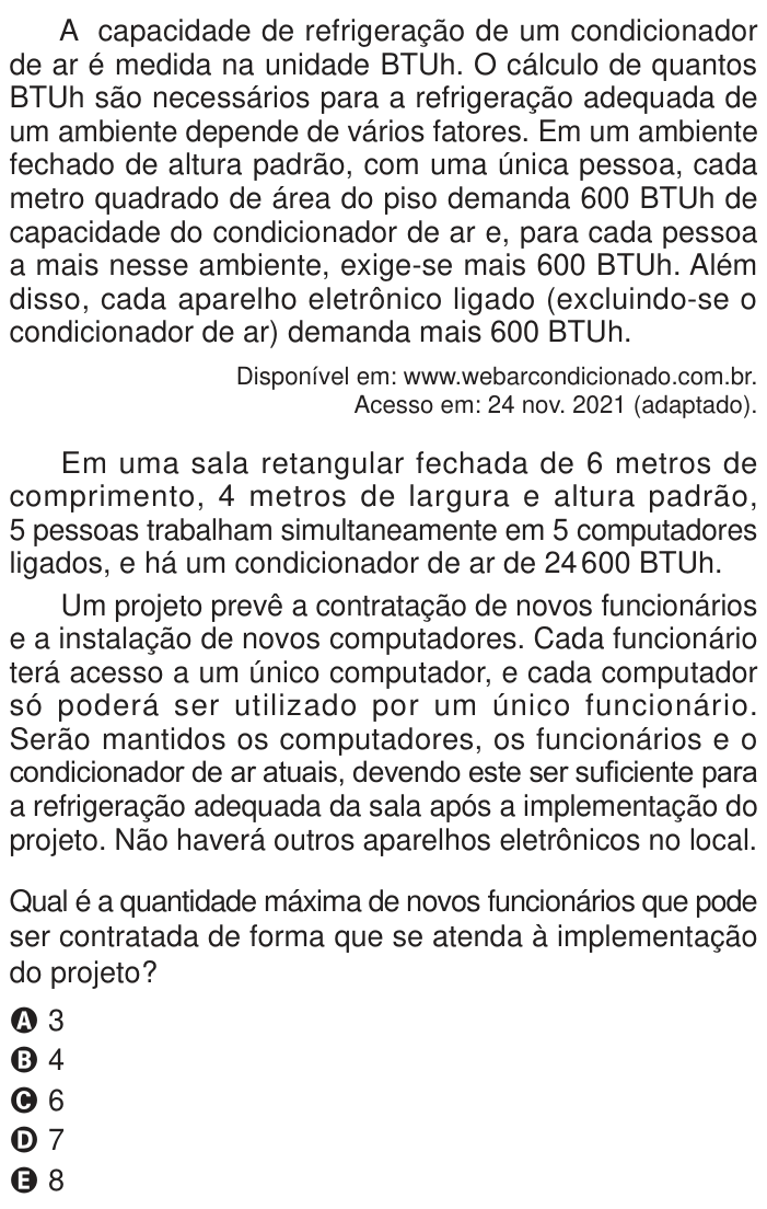 Questão 138 no caderno Azul do ENEM PPL 2024