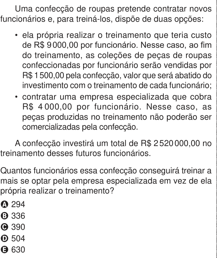 Questão 143 no caderno Azul do ENEM PPL 2024