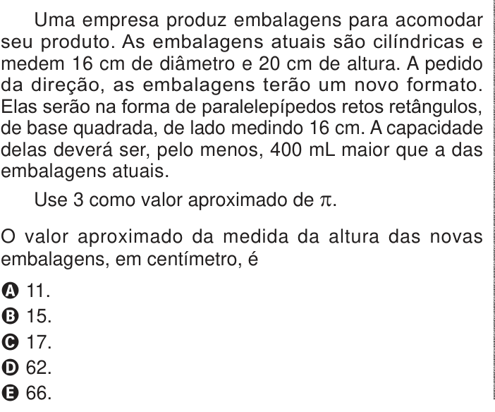 Questão 171 no caderno Azul do ENEM PPL 2024