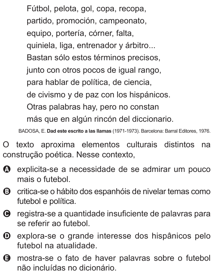 Questão 5 no caderno Azul do ENEM PPL 2022