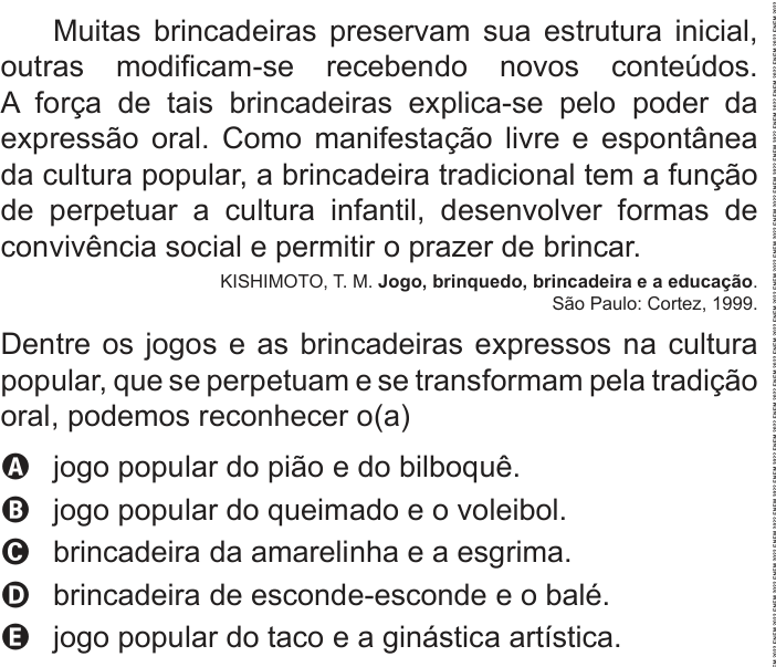 Questão 9 no caderno Azul do ENEM PPL 2022