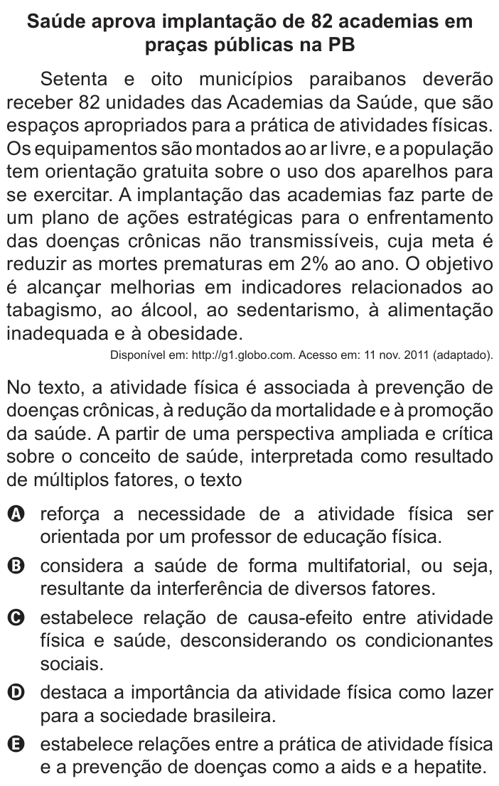Questão 14 no caderno Azul do ENEM PPL 2022