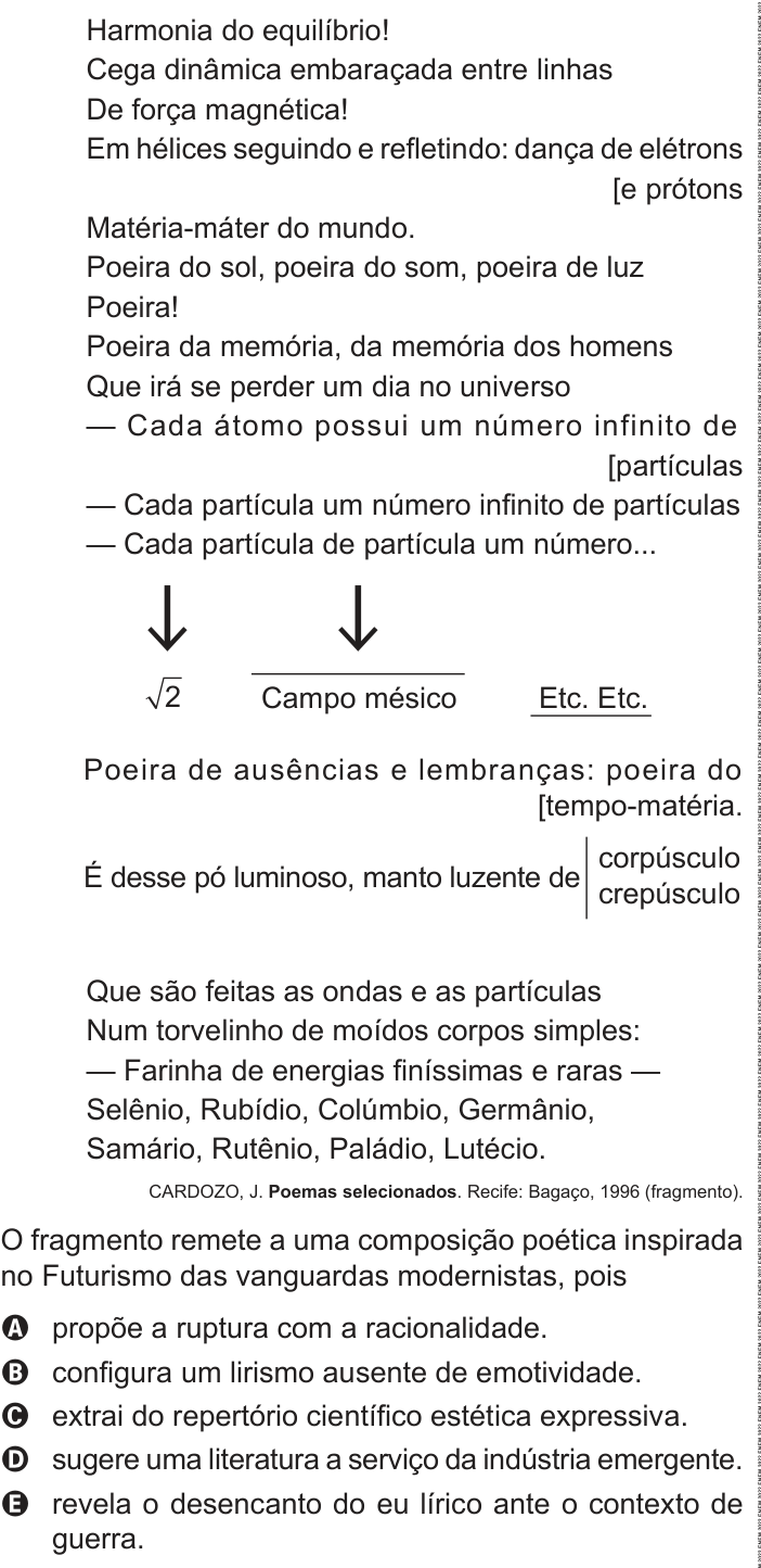 Questão 15 no caderno Azul do ENEM PPL 2022