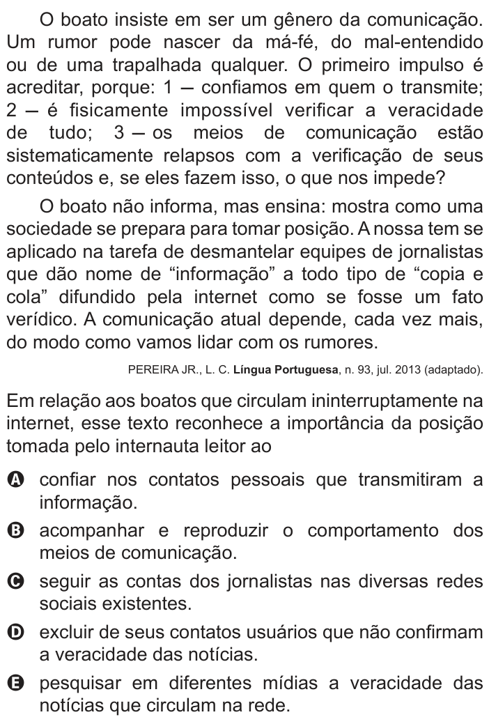 Questão 19 no caderno Azul do ENEM PPL 2022