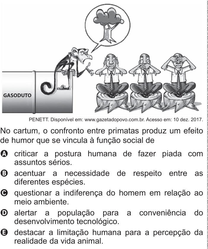 Questão 20 no caderno Azul do ENEM PPL 2022