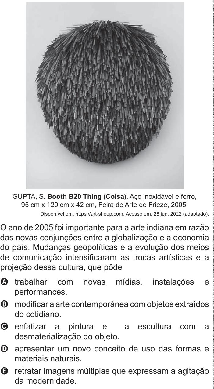 Questão 23 no caderno Azul do ENEM PPL 2022