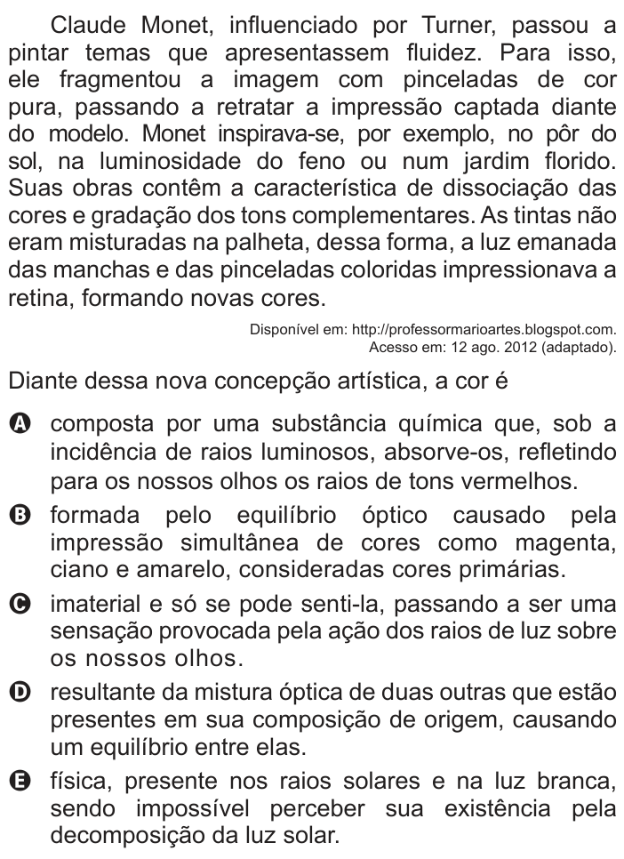 Questão 24 no caderno Azul do ENEM PPL 2022