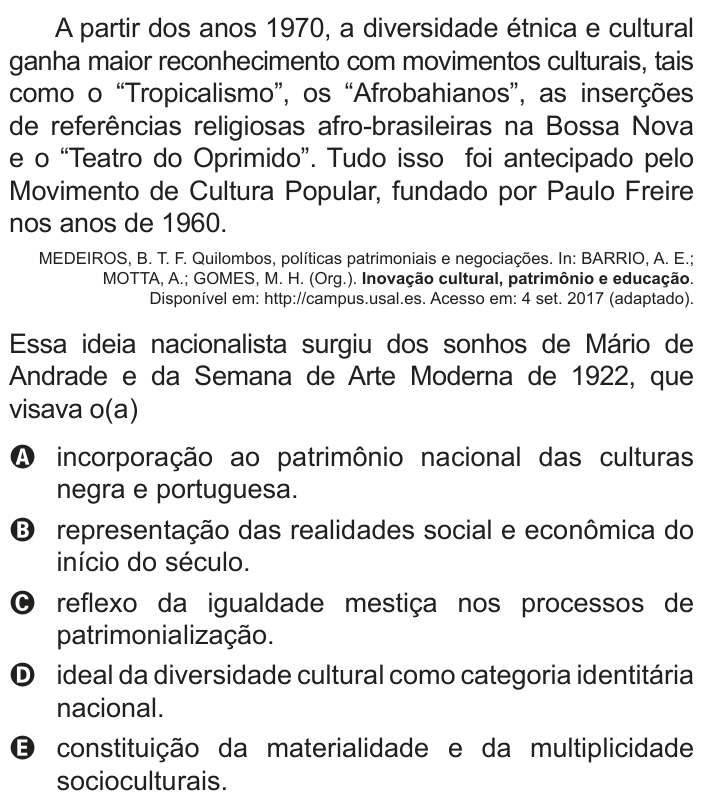 Questão 25 no caderno Azul do ENEM PPL 2022