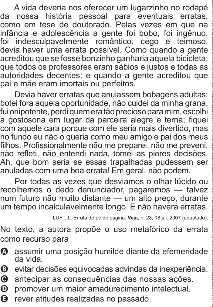 Questão 37 no caderno Azul do ENEM PPL 2022
