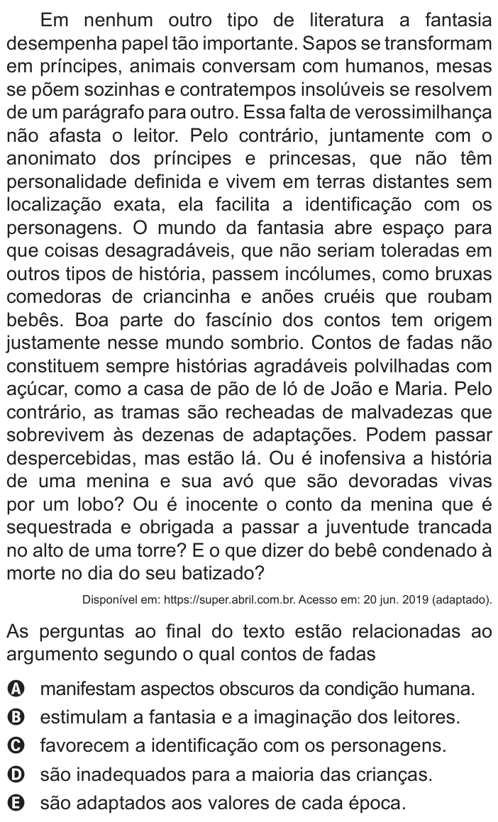 Questão 42 no caderno Azul do ENEM PPL 2022