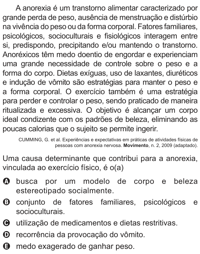 Questão 45 no caderno Azul do ENEM PPL 2022