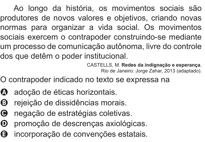 Questão 46 no caderno Azul do ENEM PPL 2022